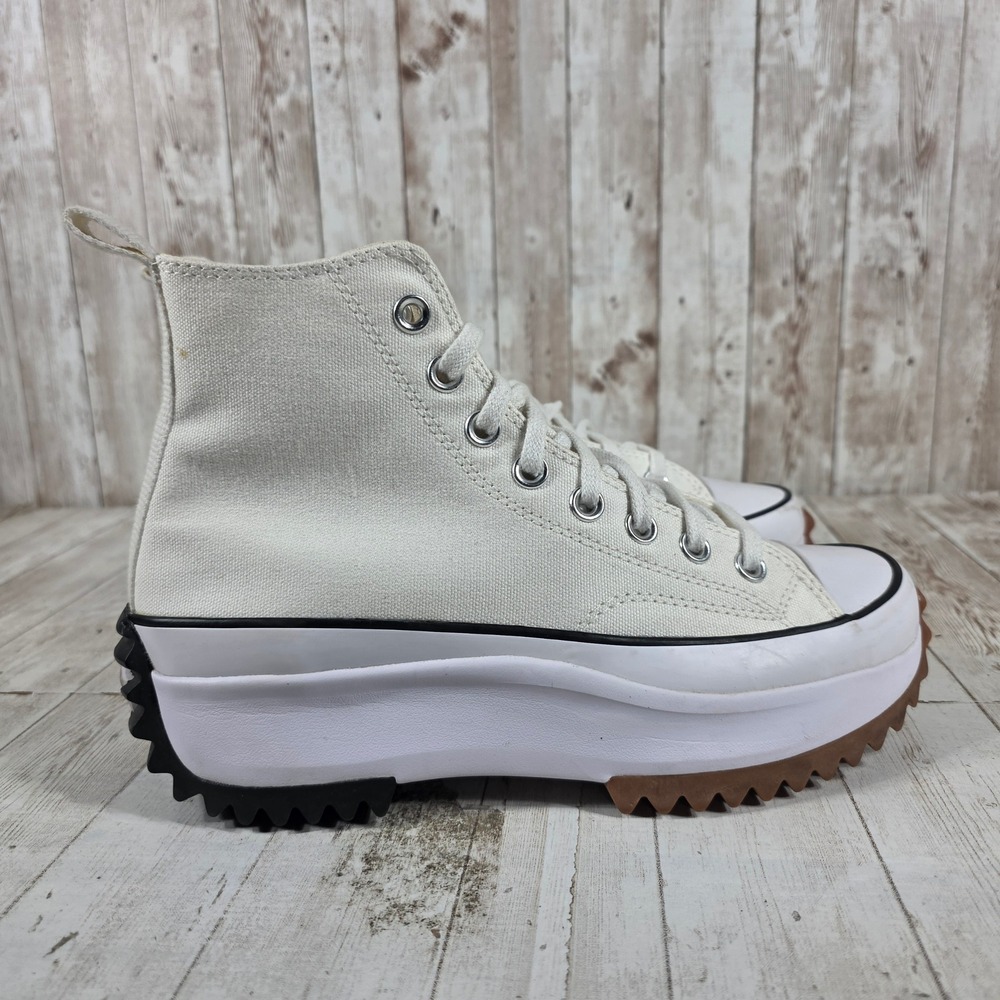 Converse Run Star Hike High Top Parchment‎ Canvas Platform Sneakers W8 M6.5